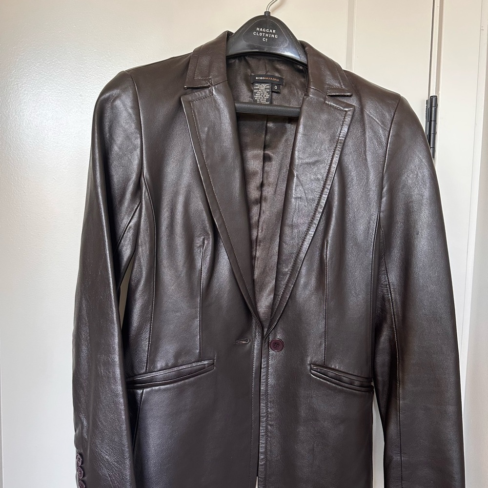 BCBGMaxAzria Dark Brown Leather Jacket